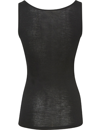 Top Ondermode Organic Wol Zijde Black detail