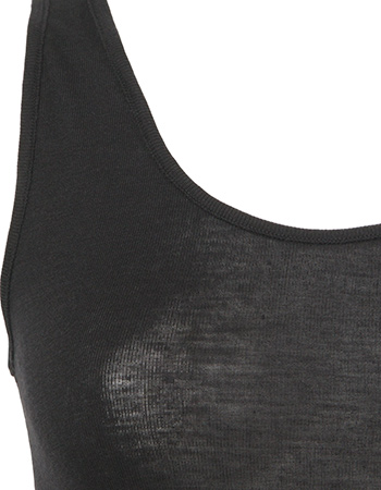 Top Ondermode Organic Wol Zijde Black detail