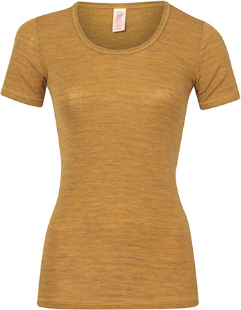 T&#8209;shirt Ondermode Organic Wol Safran Melange