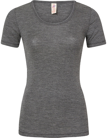 T&#8209;shirt Ondermode Organic Wol Schiefer Grey