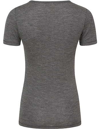 T&#8209;shirt Ondermode Organic Wol Schiefer Grey detail