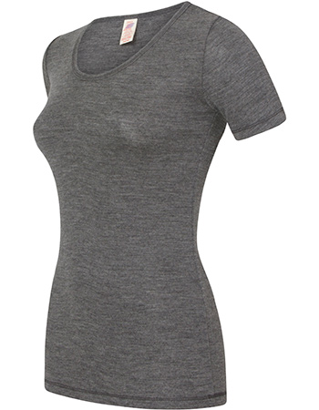 T&#8209;shirt Ondermode Organic Wol Schiefer Grey detail