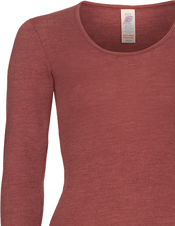 Longsleeve Ondermode Organic Wol Copper detail