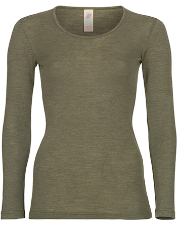 Longsleeve Ondermode Organic Wol Olive