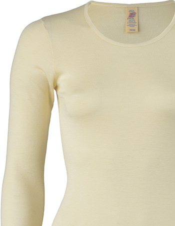 Longsleeve Ondermode Organic Wol Natural detail