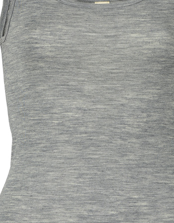 Top Ondermode Organic Wol Zijde Grey Melange detail
