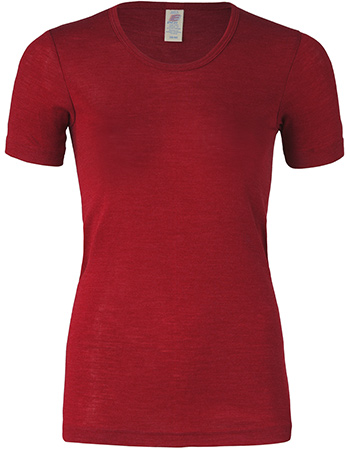 T&#8209;shirt Ondermode Organic Wol Zijde Malve