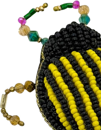 Handgemaakte Broche Hommel detail