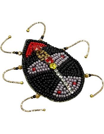 Handgemaakte Broche Kever Zwart