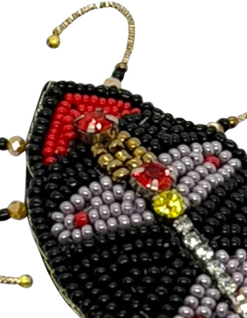 Handgemaakte Broche Kever Zwart detail