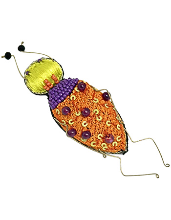 Handgemaakte Broche Scarabee Perzik