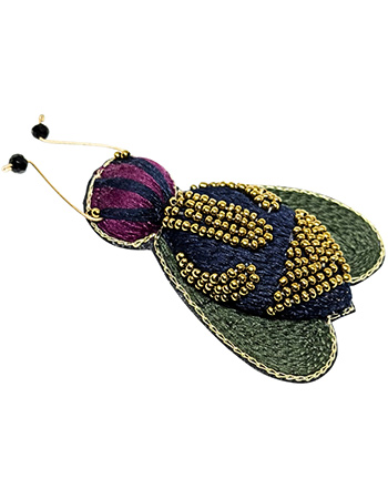 Handgemaakte Broche Kever Groen