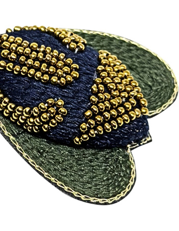 Handgemaakte Broche Kever Groen detail