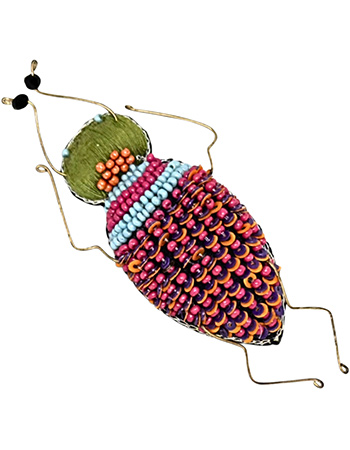 Handgemaakte Broche Scarabee Groen