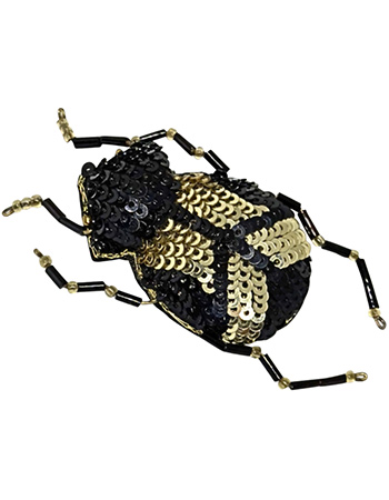 Handgemaakte Broche Scarabee Zwart