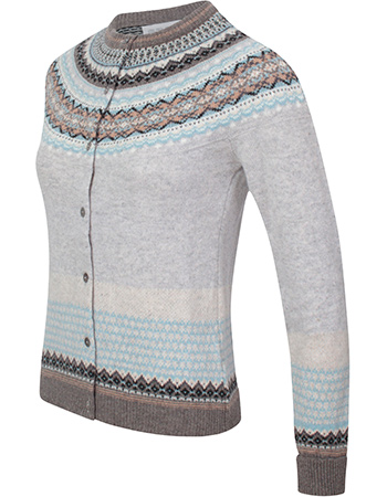 Cardigan Alpine Fair Isle Merino Lamswol Grace detail