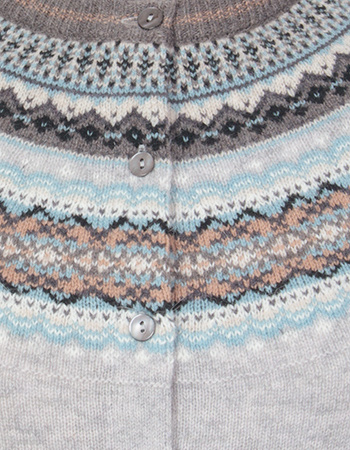 Cardigan Alpine Fair Isle Merino Lamswol Grace detail