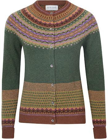 Cardigan Alpine Fair Isle Merino Lamswol Thistle