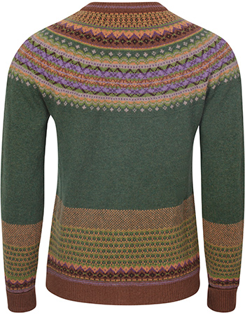 Cardigan Alpine Fair Isle Merino Lamswol Thistle detail