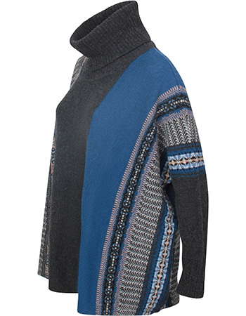 Poncho Montrose Merino Lamswol Hermes detail