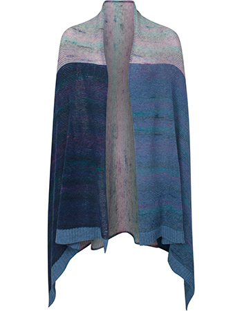 Shawl Cape Treeline Merino Lamswol Kid Mohair Classic Blue