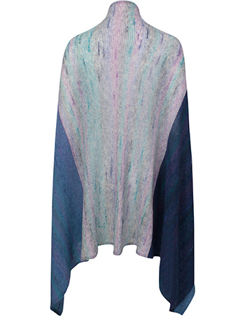 Shawl Cape Treeline Merino Lamswol Kid Mohair Classic Blue detail