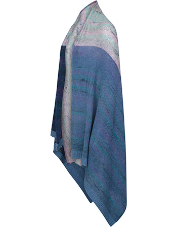 Shawl Cape Treeline Merino Lamswol Kid Mohair Classic Blue detail