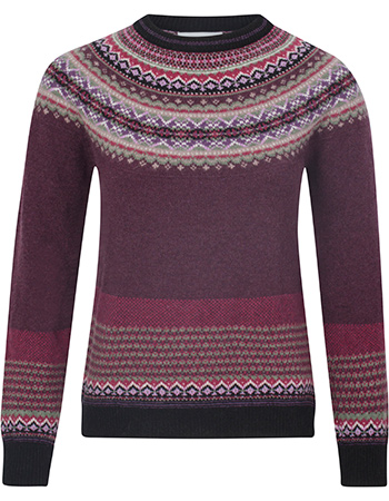 Trui Alpine Fair Isle Merino Lamswol Tyrian