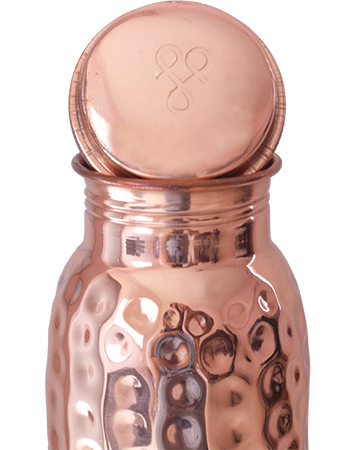 Waterfles Koper Hammered  900 ml detail