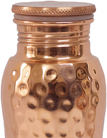 Waterfles Koper Curved Hammered 600 ml detail