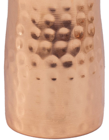 Waterfles Koper Curved Hammered 600 ml detail