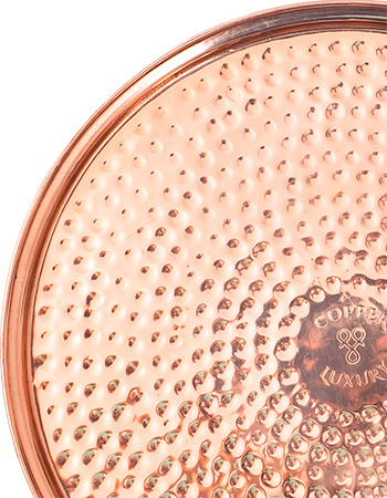 Decoratie Bord Koper Hammererd detail