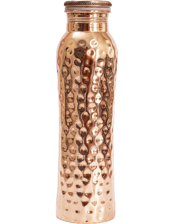 Waterfles Koper Curved Hammered  900 ml