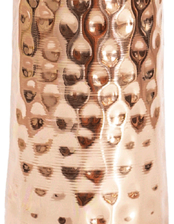 Waterfles Koper Curved Hammered  900 ml detail