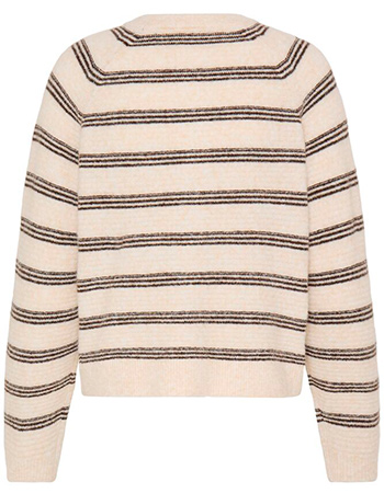 Cardigan Frkendra Oatmeal Stripe detail