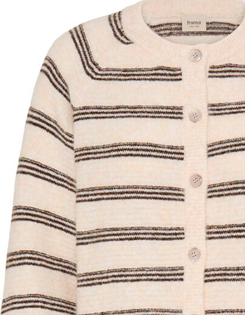 Cardigan Frkendra Oatmeal Stripe detail