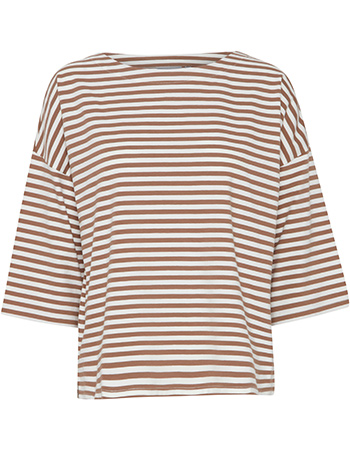 T&#8209;shirt  Driekwart Mouw Frsiva Stripe Coca Mocha