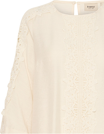 Blouse Top Blondie 3/4 mouw Kant Whisper White detail
