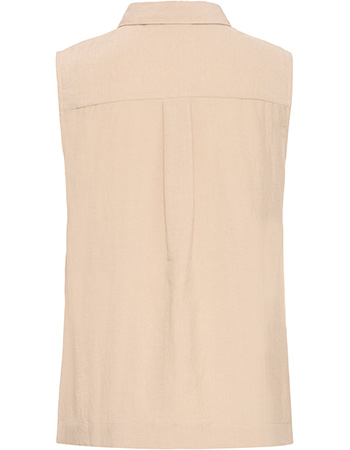 Mouwloze Blouse Top Fradah Savannah Tan detail