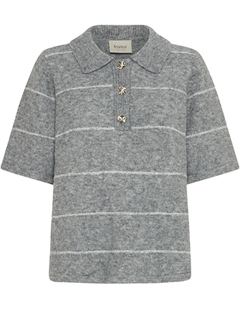 Trui Korte Mouw Frkendra Stripe Asphalt Melange