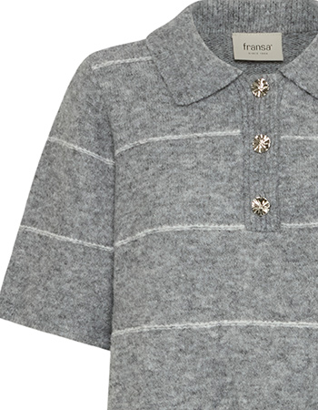 Trui Korte Mouw Frkendra Stripe Asphalt Melange detail