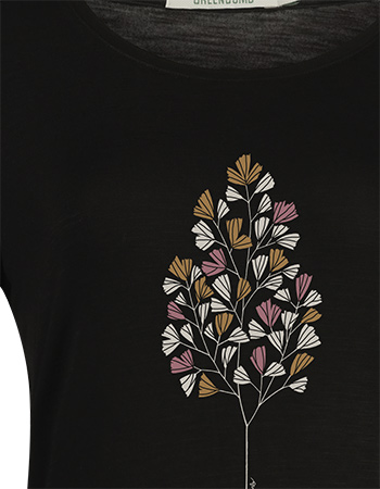 Longsleeve Nature Fall Leaves Black detail