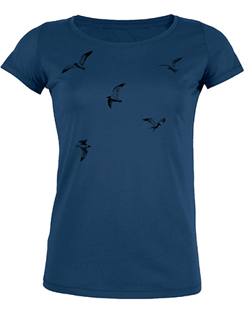  T-shirt Flying Birds Blue 