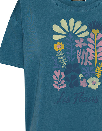 T‑shirt Feel Les Fleurs True Blue detail