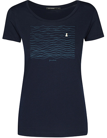 T&#8209;shirt Seagull Waves Dark Navy