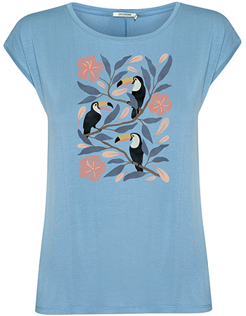 T‑shirt Timid Tucan Flowe Glacier Blue