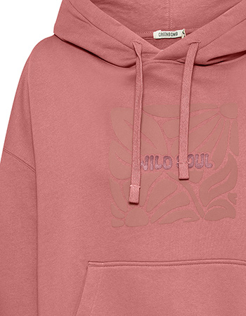 Sweater Hoody Wild Soul Dark Rose detail
