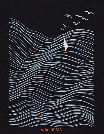 T&#8209;shirt Nature High Sea Boxy Zwart detail