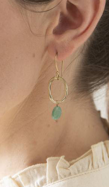 Oorbellen Graceful Aventurine Gold