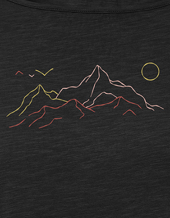 Longsleeve 3/4 Mouw Nature Contours Zwart detail